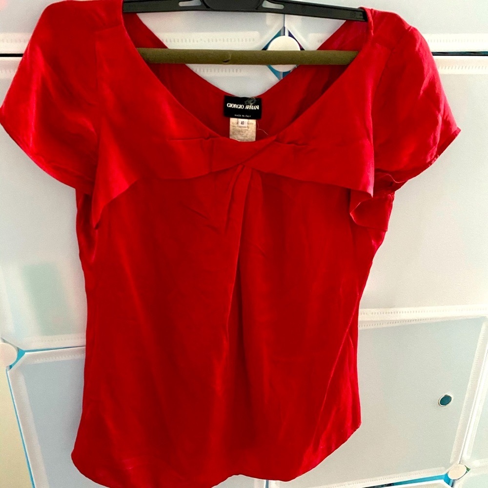 Giorgio Armani authentic Red silk female blouse